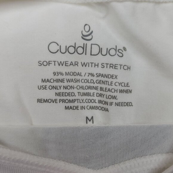 Cuddl Duds Softwear Long Sleeve Crew Medium Stretch Modal Blend Top Off White - Picture 4 of 13